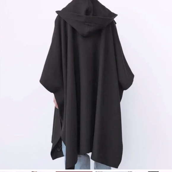 NWT Zara Navy light weight nylon cape perfect for layering and traveling o|s - Picture 7 of 14